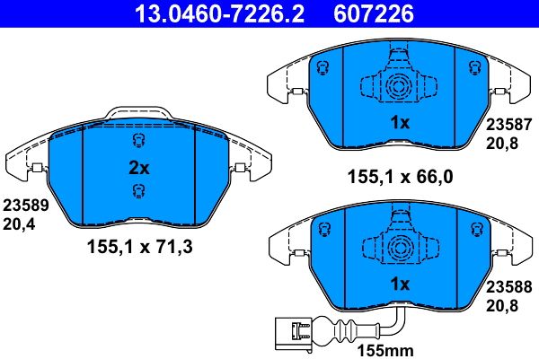 Гальмівні колодки дискові ATE 13046072262 - zapix