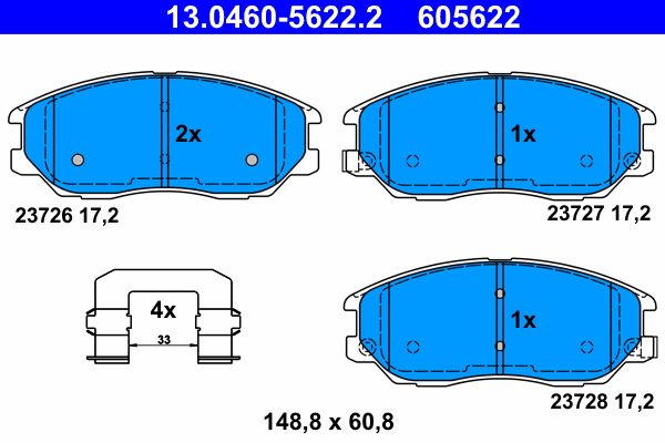 Гальмівні колодки дискові ATE 13046056222 - zapix
