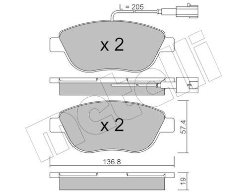 Гальмівні колодки дискові METELLI 2203223 - zapix
