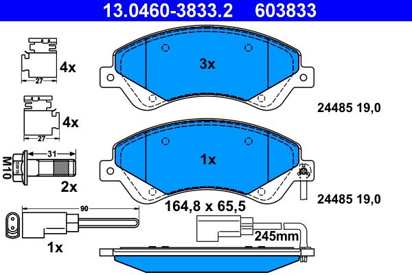 Гальмівні колодки дискові ATE 13046038332 - zapix