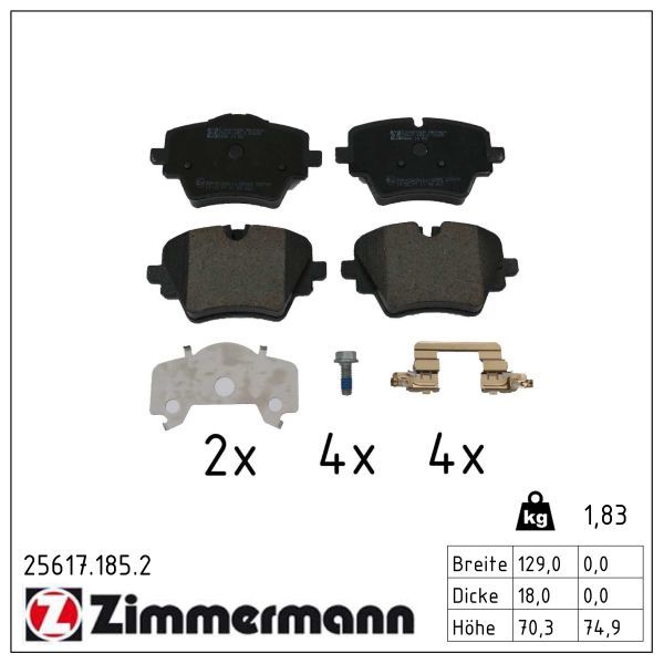 Гальмівні колодки дискові ZIMMERMANN 256171852 - zapix