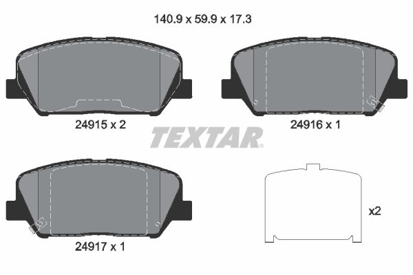 Гальмівні колодки дискові TEXTAR 2491501 - zapix