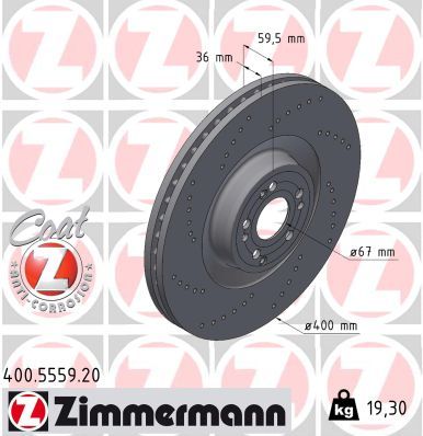 Гальмівний диск ZIMMERMANN 400555920 - zapix