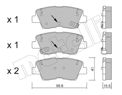 Гальмівні колодки дискові METELLI 2208861 - zapix