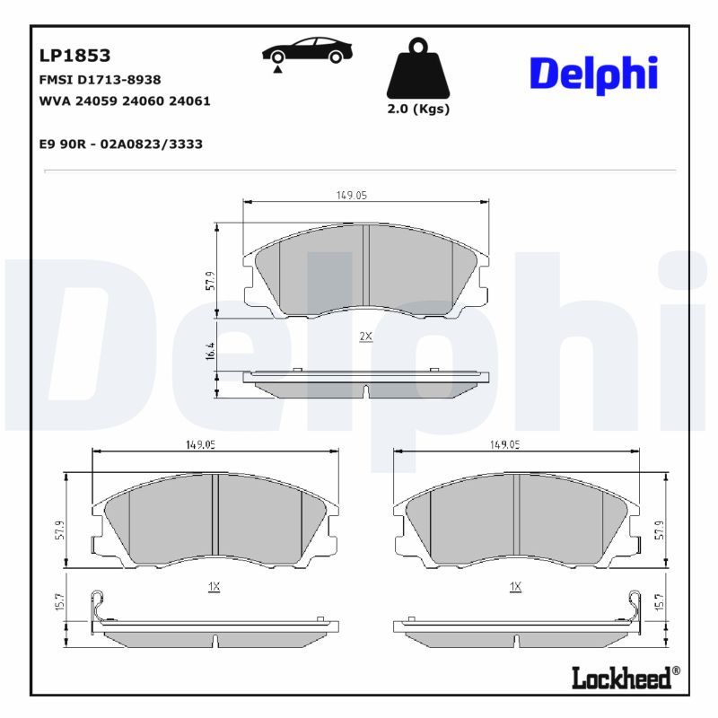 Гальмівні колодки дискові DELPHI LP1853 - zapix