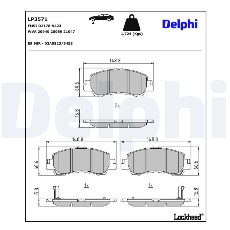 Гальмівні колодки дискові DELPHI LP3571