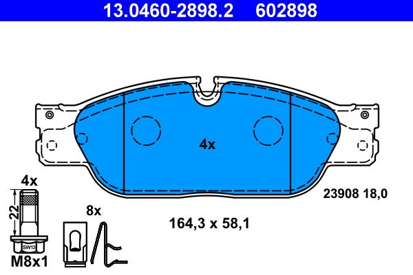 Гальмівні колодки дискові ATE 13046028982 - zapix