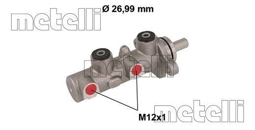 Головний гальмівний циліндр METELLI 050799 - zapix