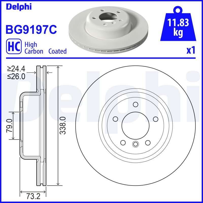Гальмівний диск DELPHI BG9197C - zapix