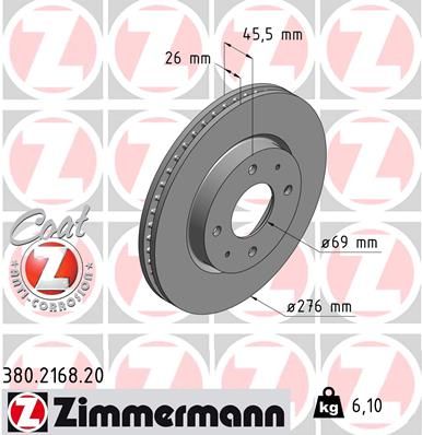 Гальмівний диск ZIMMERMANN 380216820 - zapix