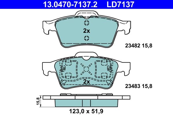 Гальмівні колодки дискові ATE 13047071372 - zapix