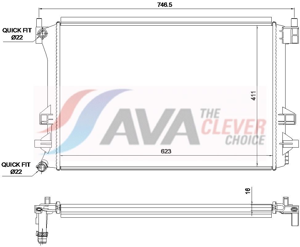 Радіатор охолодження двигуна AVA QUALITY COOLING VN2463 - zapix