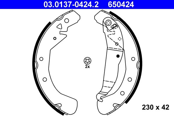 Гальмівні колодки ручника (барабанні) ATE 03013704242 - zapix