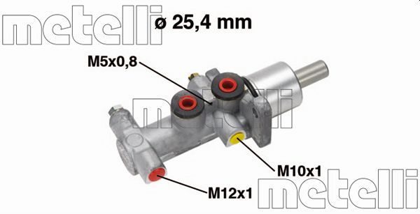 Головний гальмівний циліндр METELLI 050554 - zapix