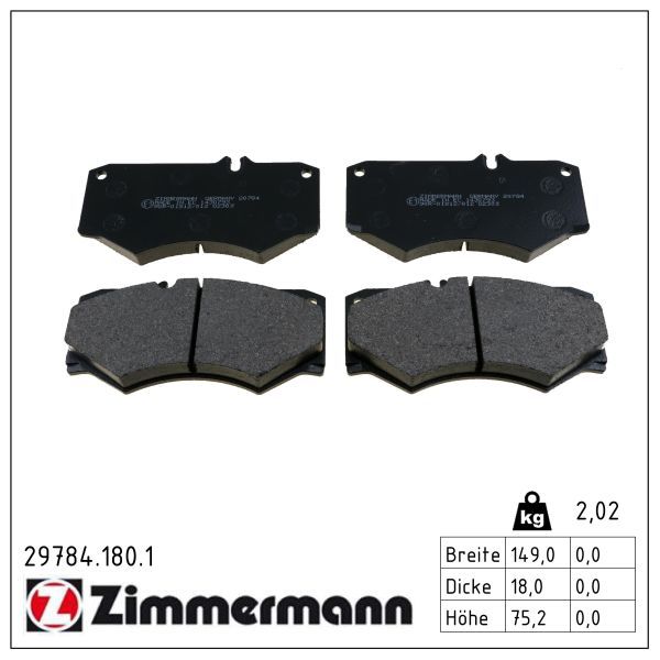 Гальмівні колодки дискові ZIMMERMANN 297841801 - zapix