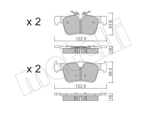 Гальмівні колодки дискові METELLI 2211210 - zapix