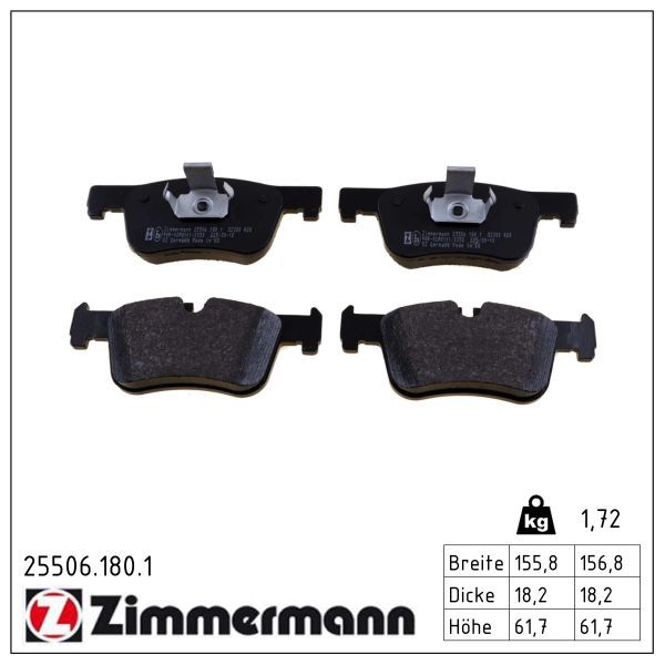 Гальмівні колодки дискові ZIMMERMANN 255061801 - zapix