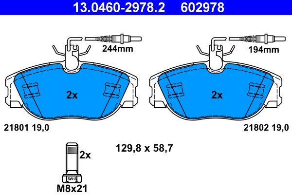 Гальмівні колодки дискові ATE 13046029782 - zapix