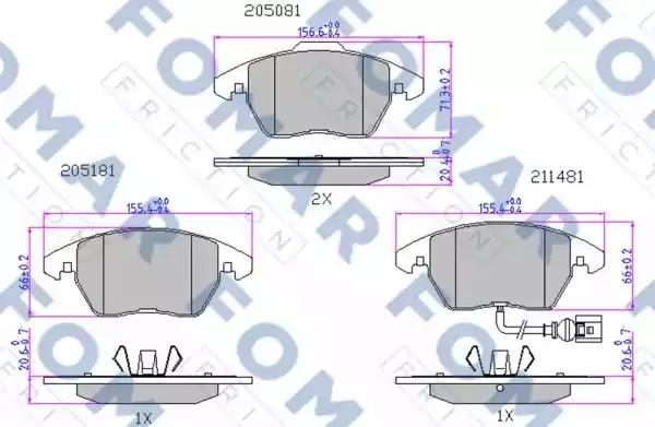 Гальмівні колодки дискові FOMAR FRICTION FO912981 - zapix