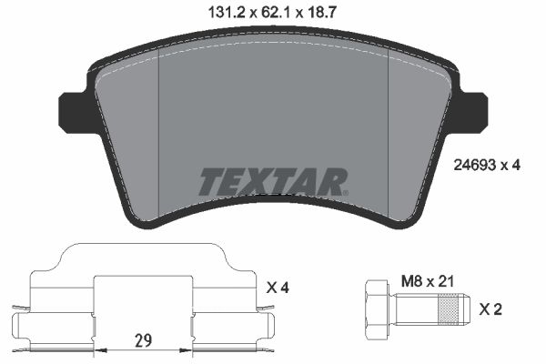 Тормозные колодки дисковые TEXTAR 2469301