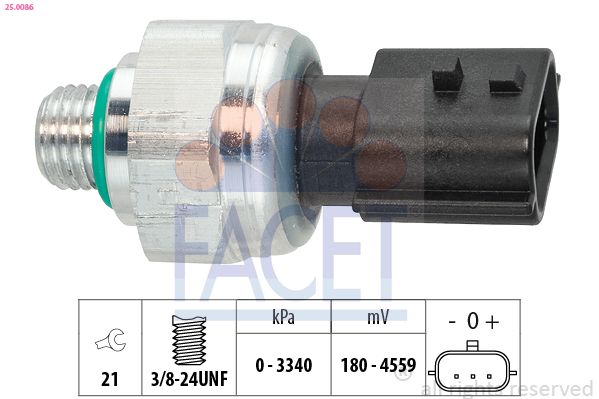 Датчик тиску кондиціонера FACET 250086 - zapix