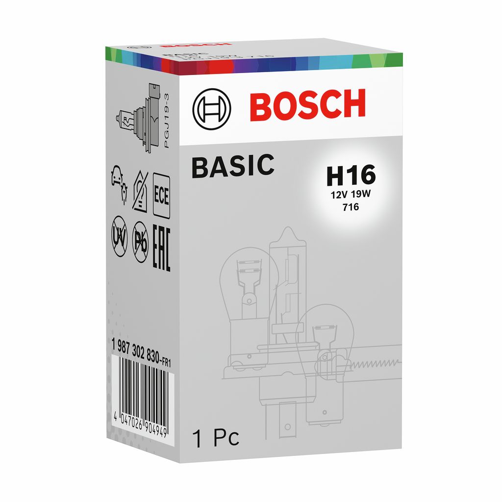 BOSCH 1987302830 Автолампа H16 12V 19W PGJ19-3 ECO - zapix