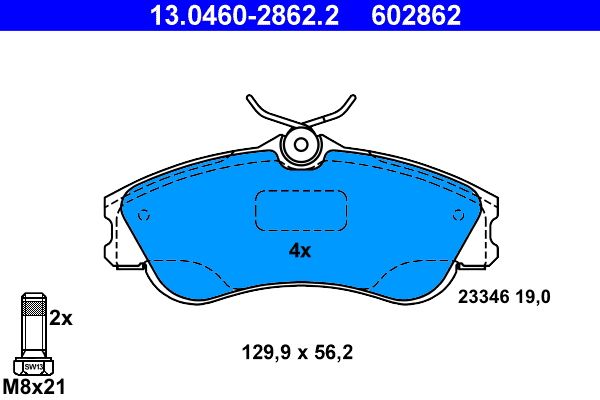 Гальмівні колодки дискові ATE 13046028622 - zapix