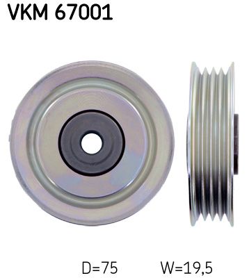 Обвідний ролик ременя приводного SKF VKM67001 - zapix