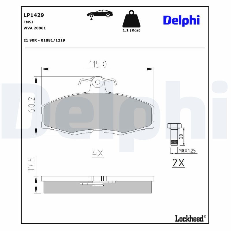 Гальмівні колодки дискові DELPHI LP1429