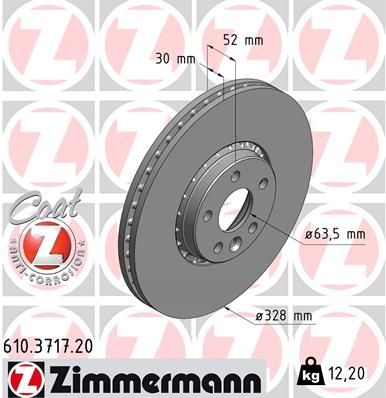 Гальмівний диск ZIMMERMANN 610371720 - zapix