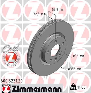 Гальмівний диск ZIMMERMANN 600323120 - zapix