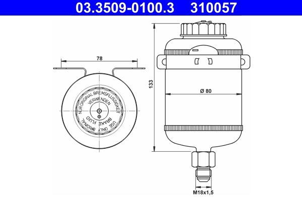 Бак гальмівної рідини ATE 03350901003 - zapix