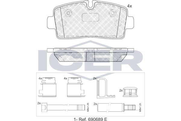 Гальмівні колодки дискові ICER 142454 - zapix