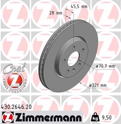 Гальмівний диск ZIMMERMANN 430264620 - zapix