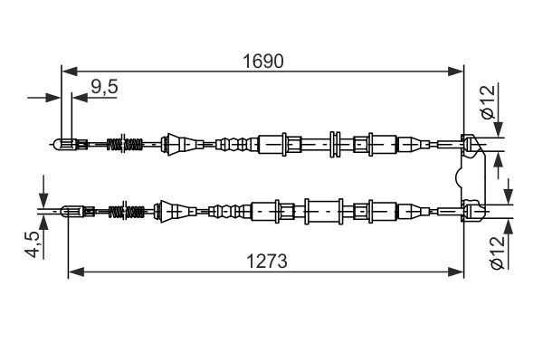 Трос ручного гальма BOSCH 1987477129 - zapix