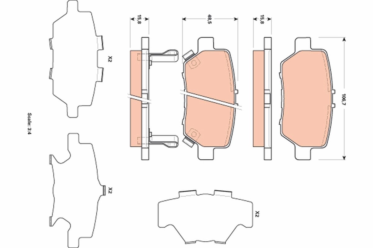 Гальмівні колодки дискові TRW GDB3512 - zapix