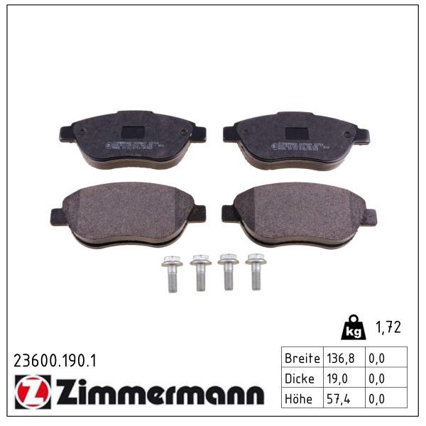 Гальмівні колодки дискові ZIMMERMANN 236001901 - zapix