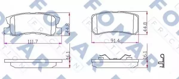 Гальмівні колодки дискові FOMAR FRICTION FO931681 - zapix