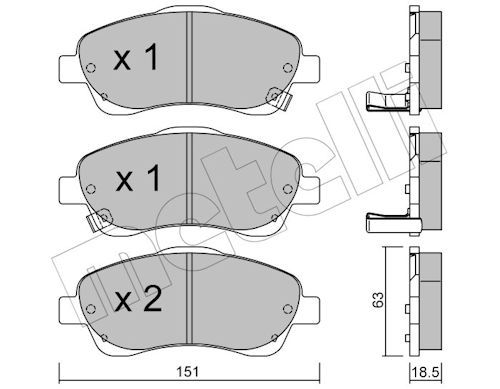 Гальмівні колодки дискові METELLI 2204500 - zapix