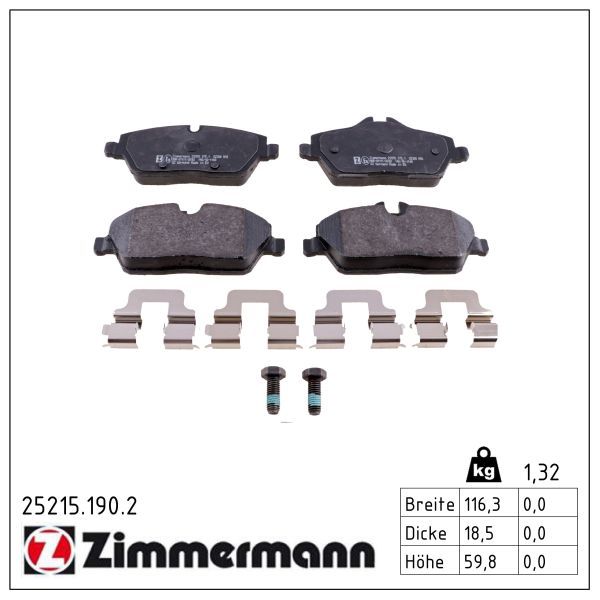 Гальмівні колодки дискові ZIMMERMANN 252151902 - zapix