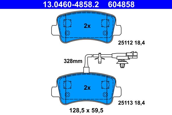 Гальмівні колодки дискові ATE 13046048582 - zapix