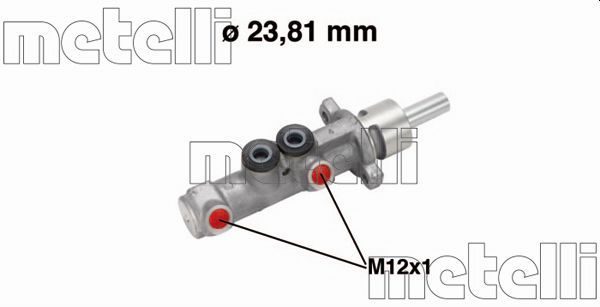 Головний гальмівний циліндр METELLI 050572 - zapix