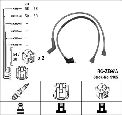 Кабелі запалювання NGK 9905 - zapix