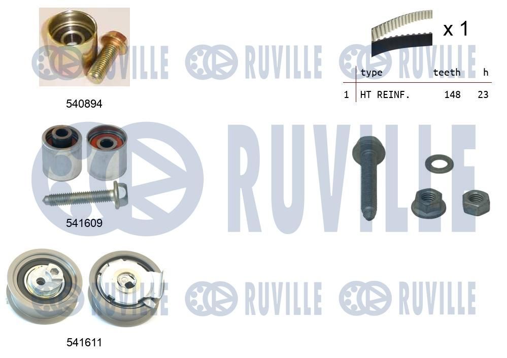 Комплект ременя ГРМ RUVILLE 550319 - zapix