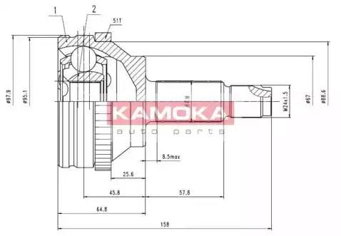 Шарнір рівних кутових швидкостей (ШРКШ) KAMOKA 7088 - zapix