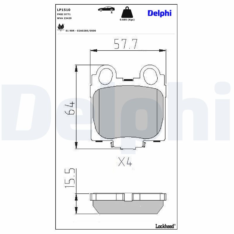 Гальмівні колодки дискові DELPHI LP1510 - zapix