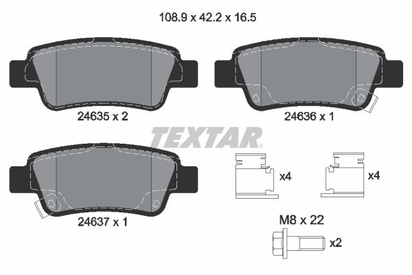 Тормозные колодки дисковые TEXTAR 2463501