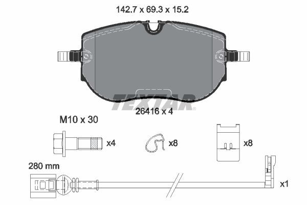 Гальмівні колодки дискові TEXTAR 2641601 - zapix