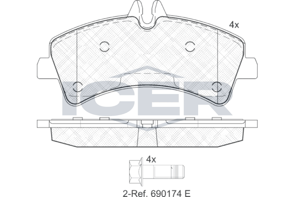 Гальмівні колодки дискові ICER 141849 - zapix