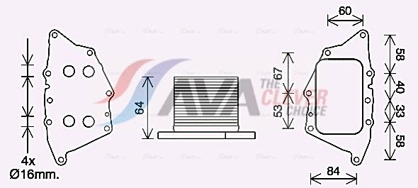 Оливний радіатор двигуна AVA QUALITY COOLING BW3572 - zapix